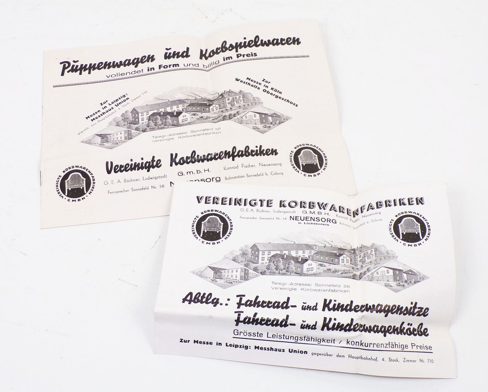 Katalog Vereinigte Korbwaren Fabriken Neuensorg Lichtenfels Puppenwagen 1930er
