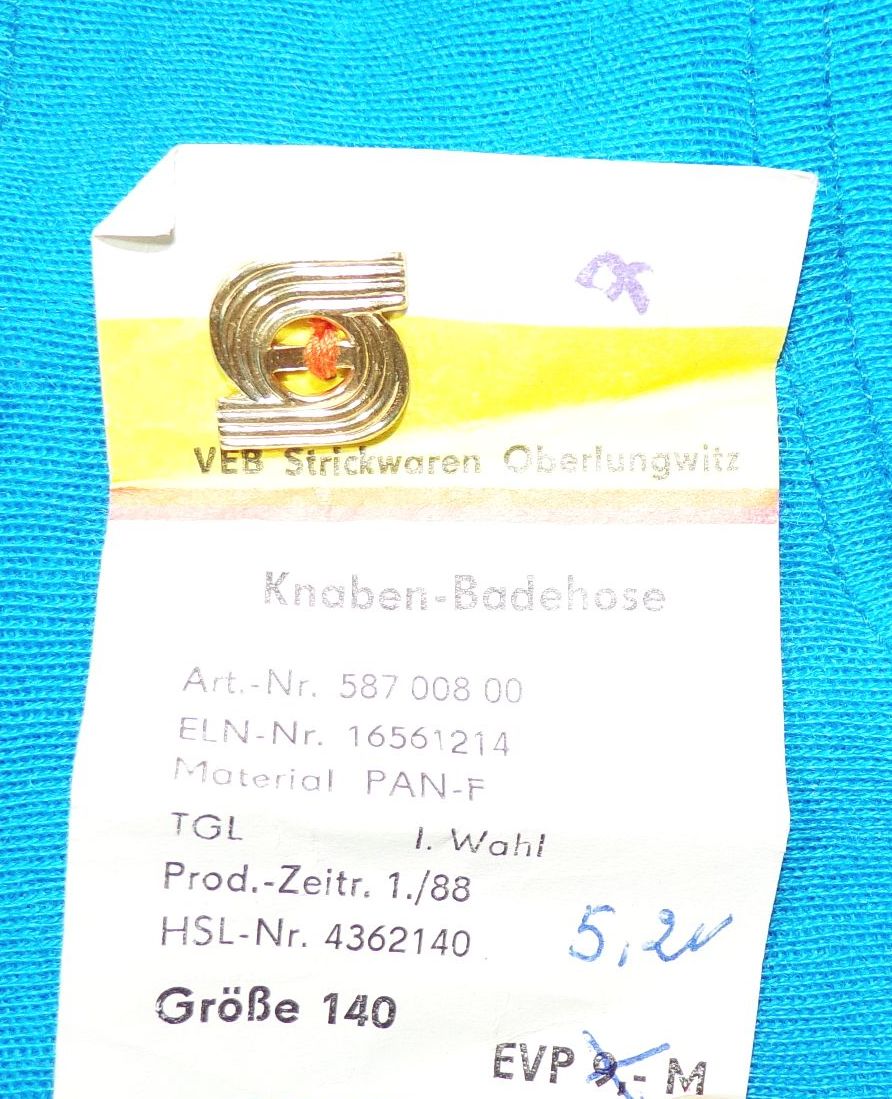 DDR Knaben Badehose Größe 140 blau Vintage