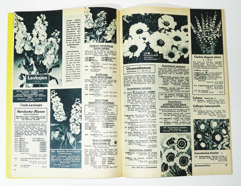 Katalog Chrestensen Erfurt Saatgut Blumen Gemüse 1969 Gärtner Garten 