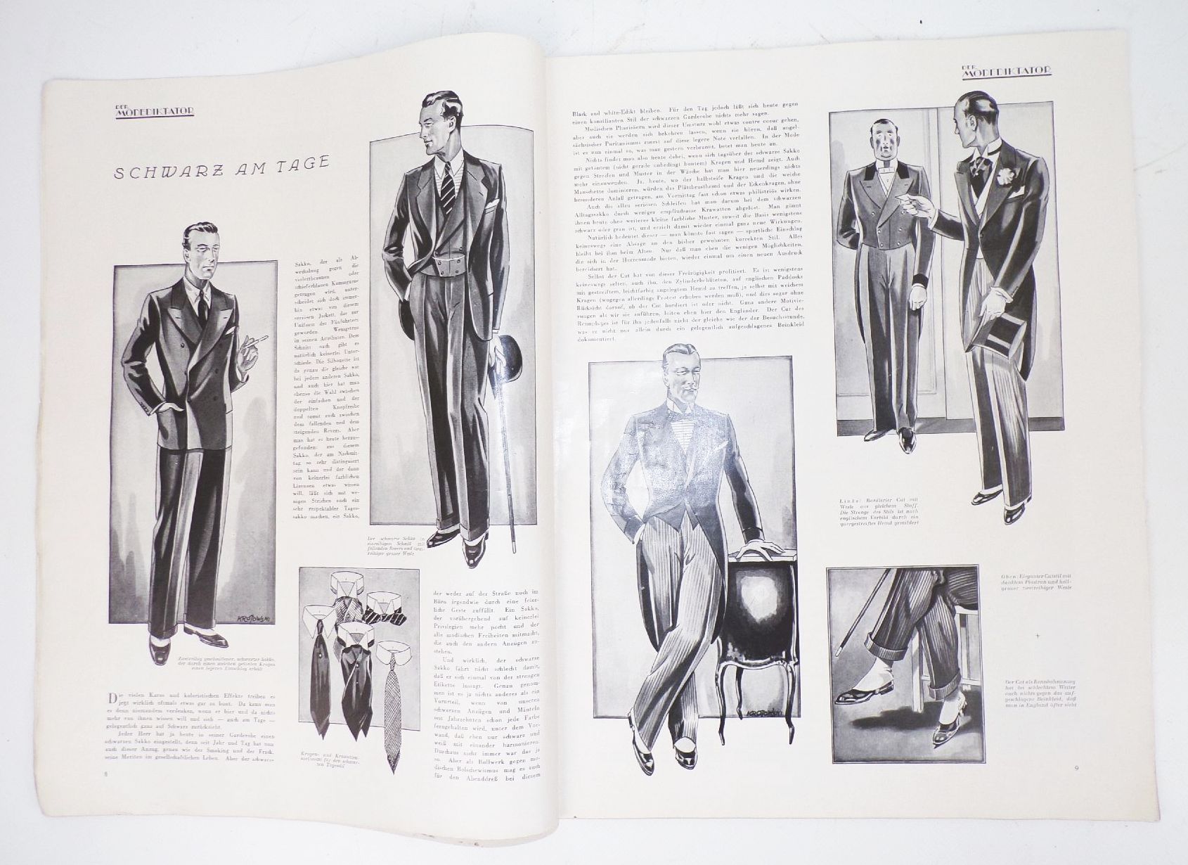 Der Modediktator Zeitschrift 1928 Nummer 4 Elegante Herren Art Deco Mode 