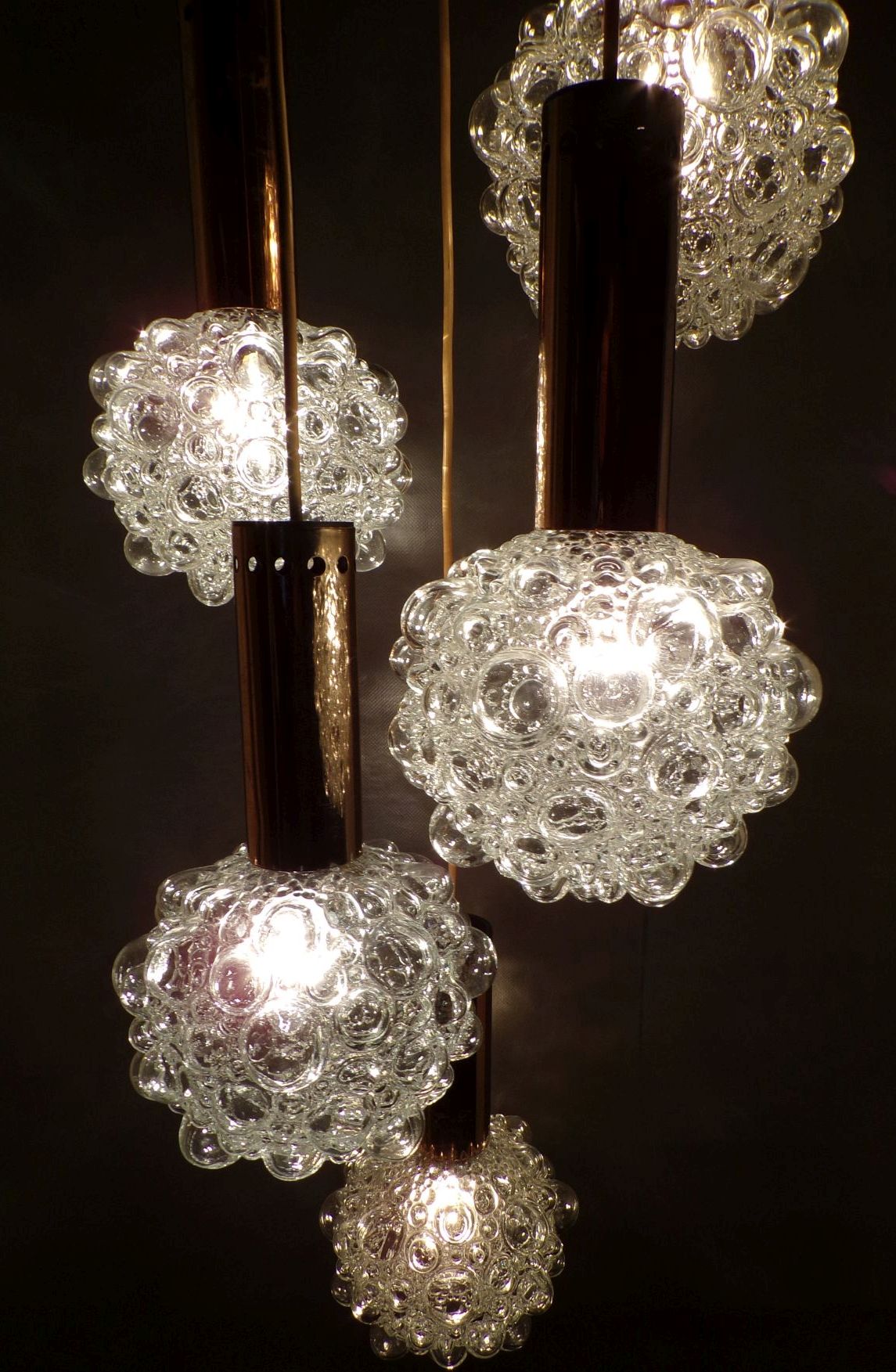 Alte Bubble Pendellampe 1970er DDR Kaskadenlampe Vintage Deckenlampe Alte Bubble Pendellampe 1970er DDR Kaskadenlampe Vintage Deckenlampe