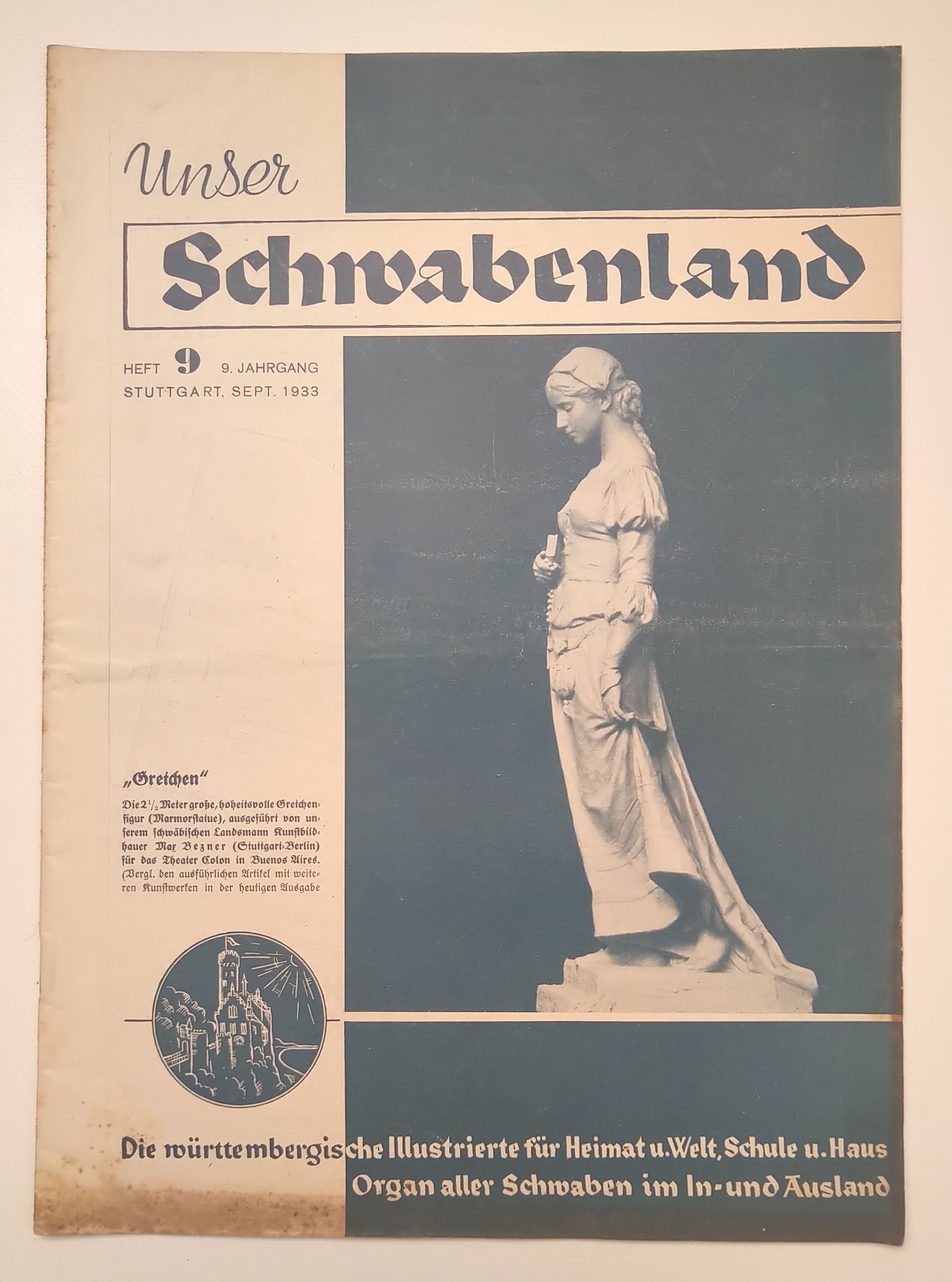Unser Schwabenland 1933 Nr 9Zeitung Volk und Heimat Unser Schwabenland 1933 Nr 9Zeitung Volk und Heimat