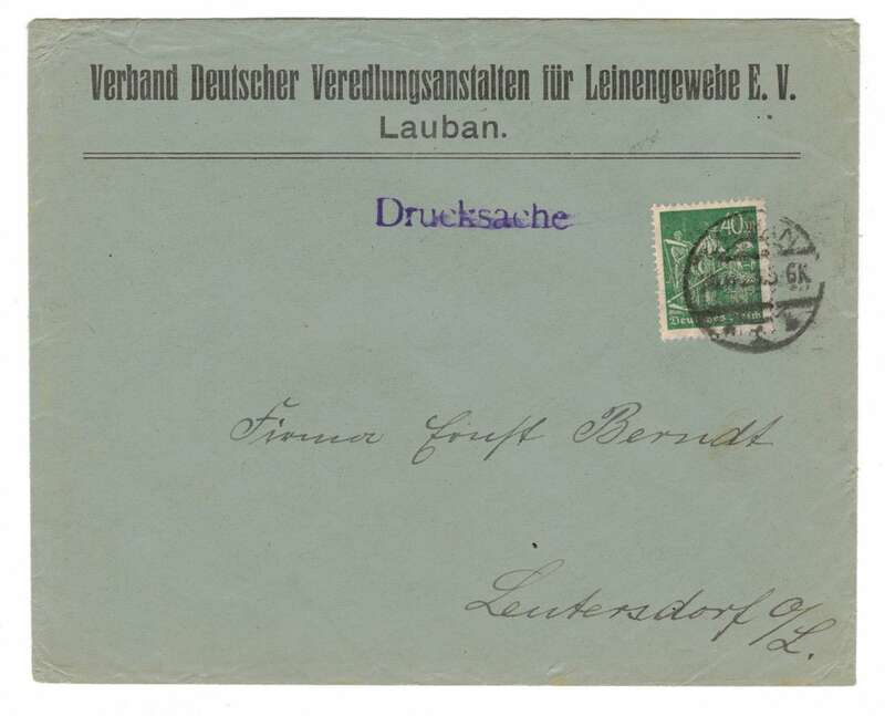 Brief Lauban Schlesien Veredlungsanstalt für Leinengewerbe 1923 Werbung