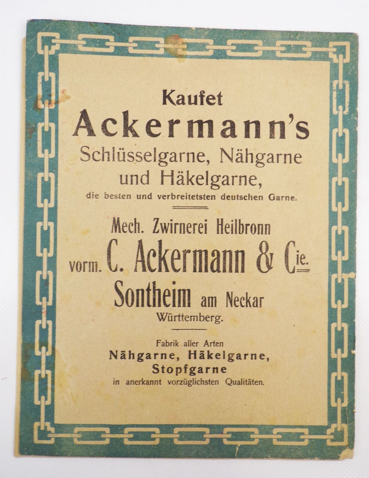 Ackermann Schlüsselgarne Reklame Kinderheft Viele schöne Bilder um 1900