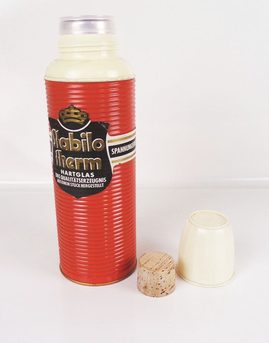 Alte Thermoskanne Stabilo Therm DDR Hartglas 50er 60 er Vintage 