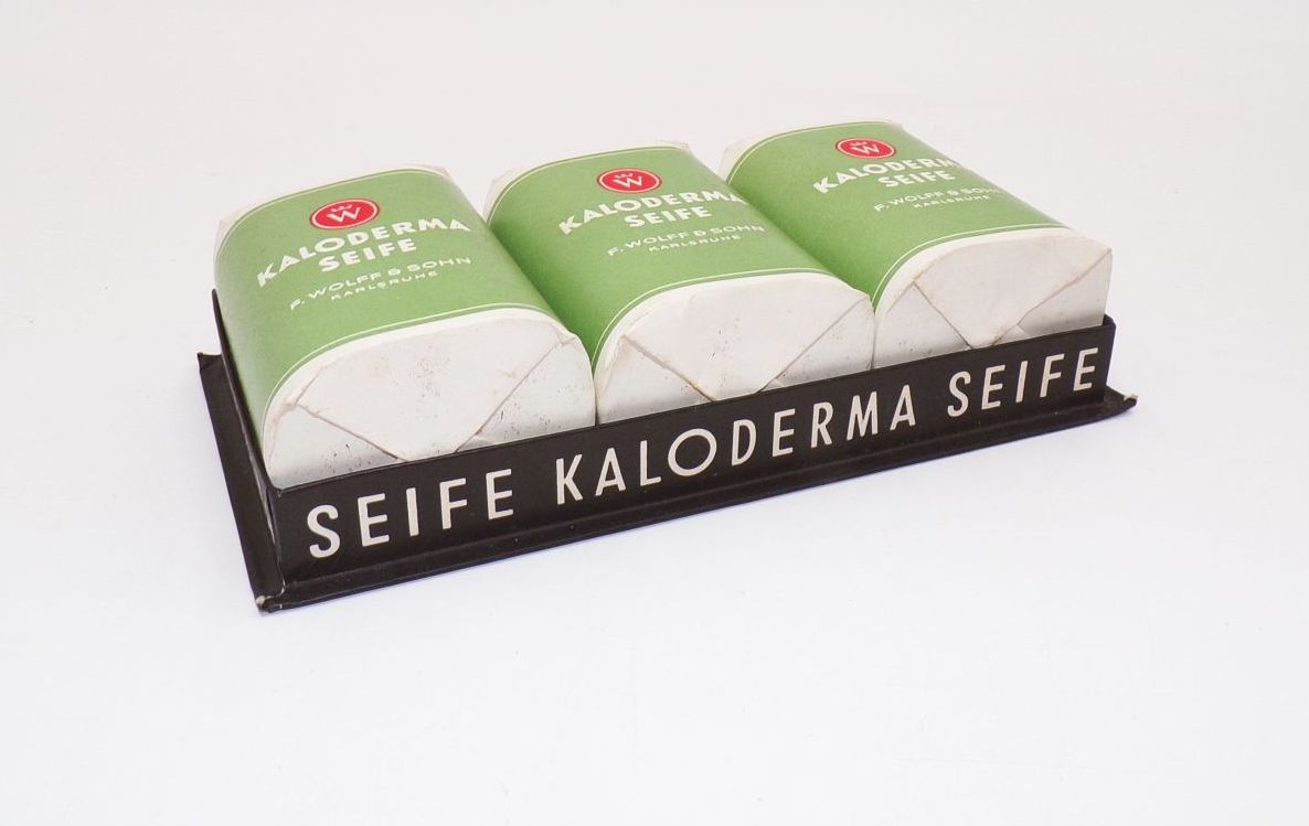 Kaloderma Seife Schaupackung Reklame Sammler Wolff u Sohn Karlsruhe 