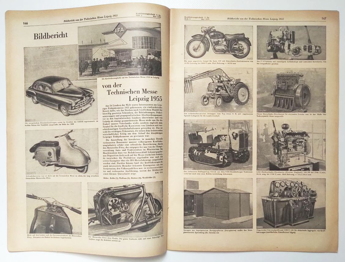 Kraftfahrzeug Technik DDR Zeitschrift Nr 5 Verbrennermotoren KFT 1955