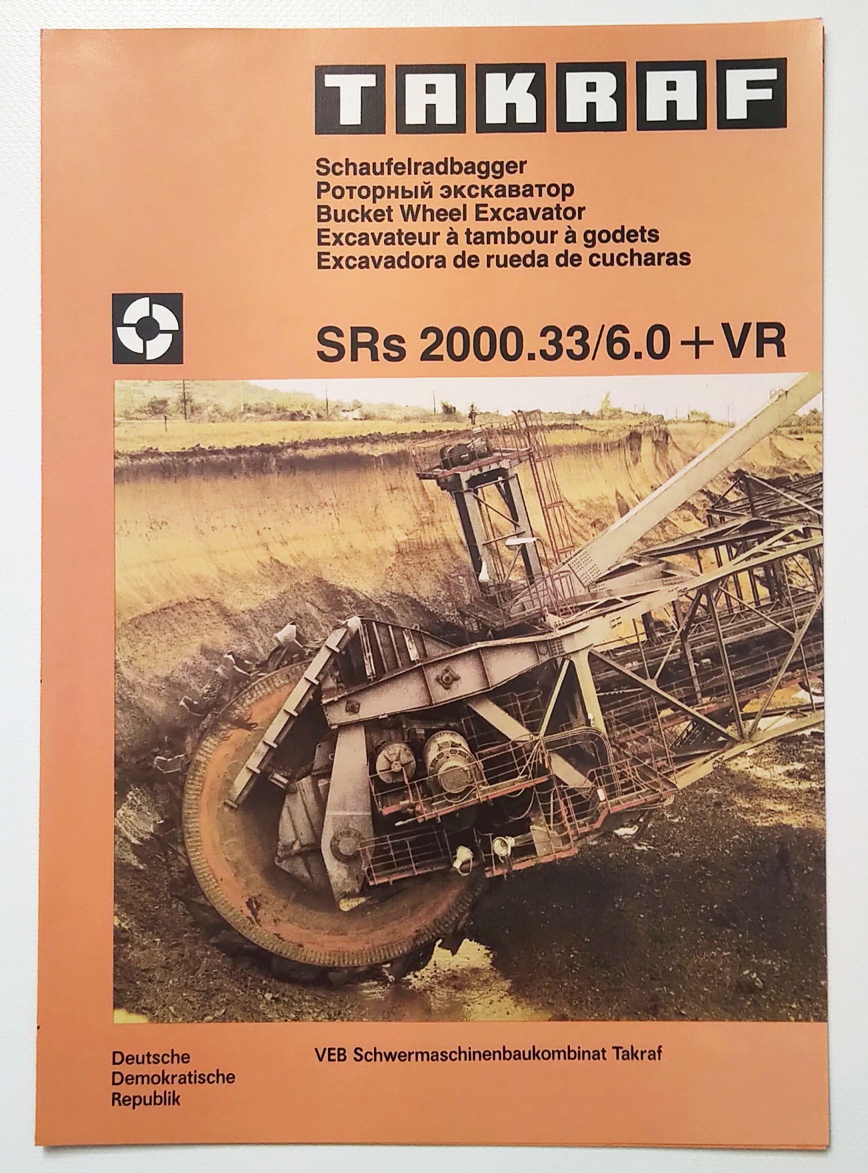 TAKRAF Prospekt Schaufelradbagger SRs 2000 33 60 VR VEB Bergbau