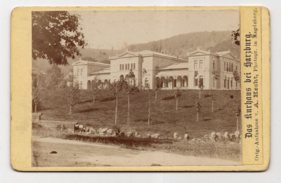 CDV Foto Das Kurhaus bei Harzburg Hecht Magdeburg um 1890 