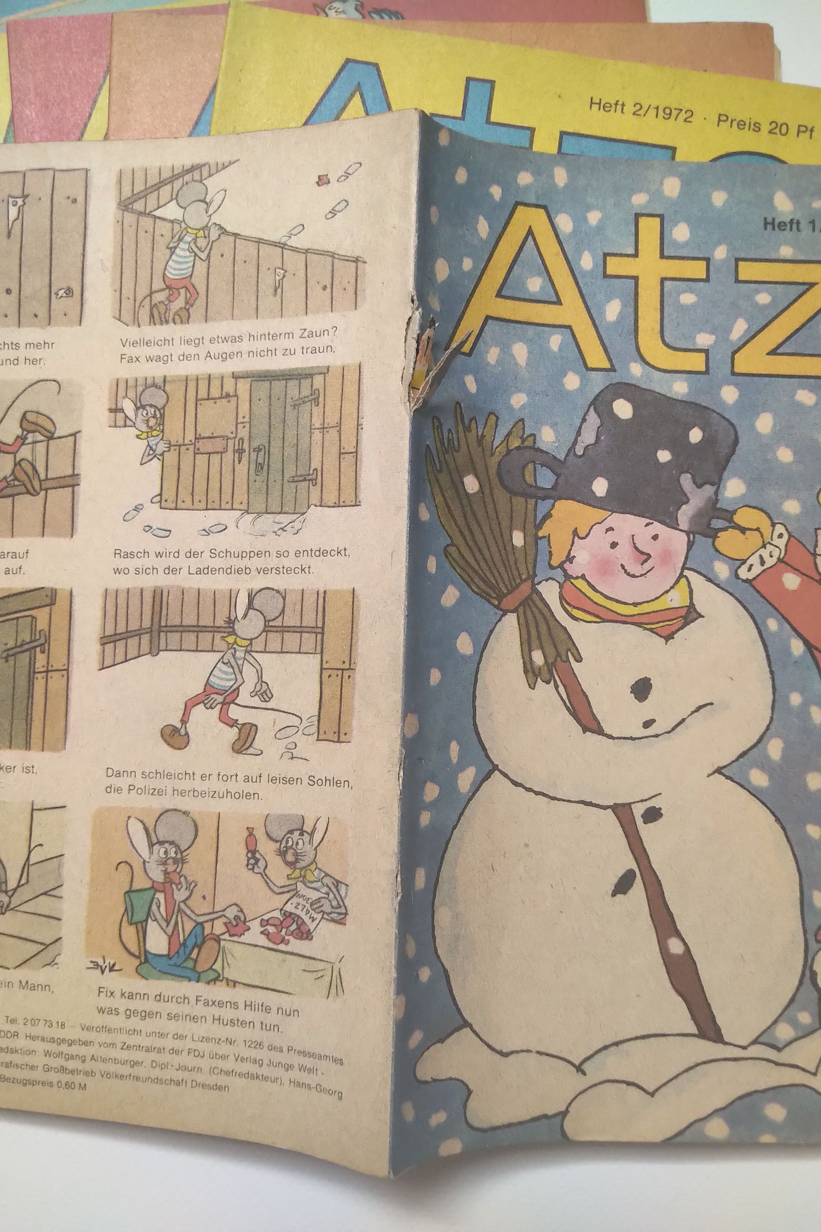 Atze 12 Hefte Jahrgang 1972 Kinder Comic DDR Atze 12 Hefte Jahrgang 1972 Kinder Comic DDR