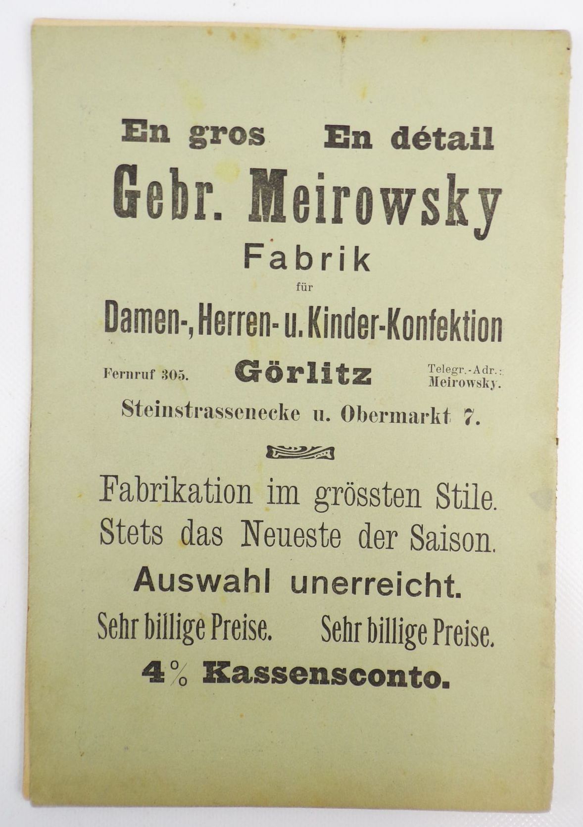 Reklame Kinderheft Buntes Allerlei Görlitz Mode Gebrüder Meirowsky