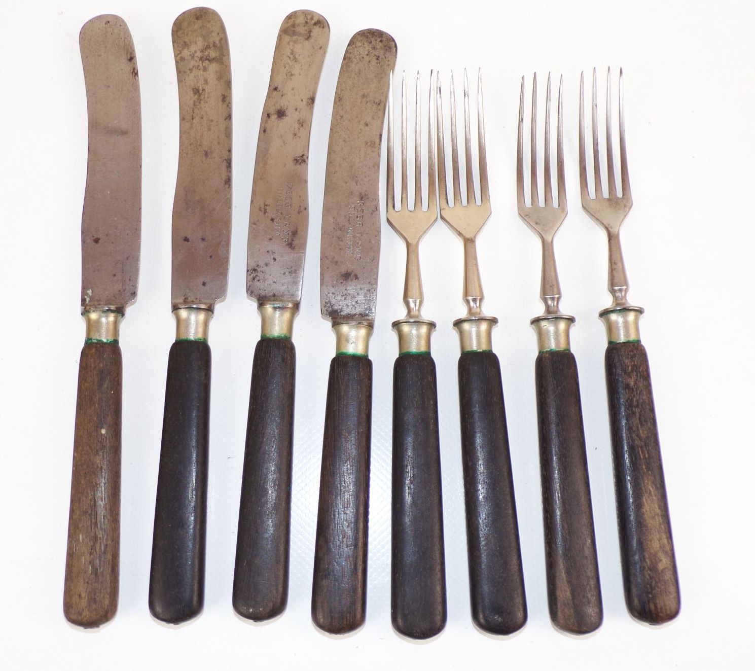 Antik Besteck Gebrüder Lang Solingen 8 Teile Messer und Gabel 