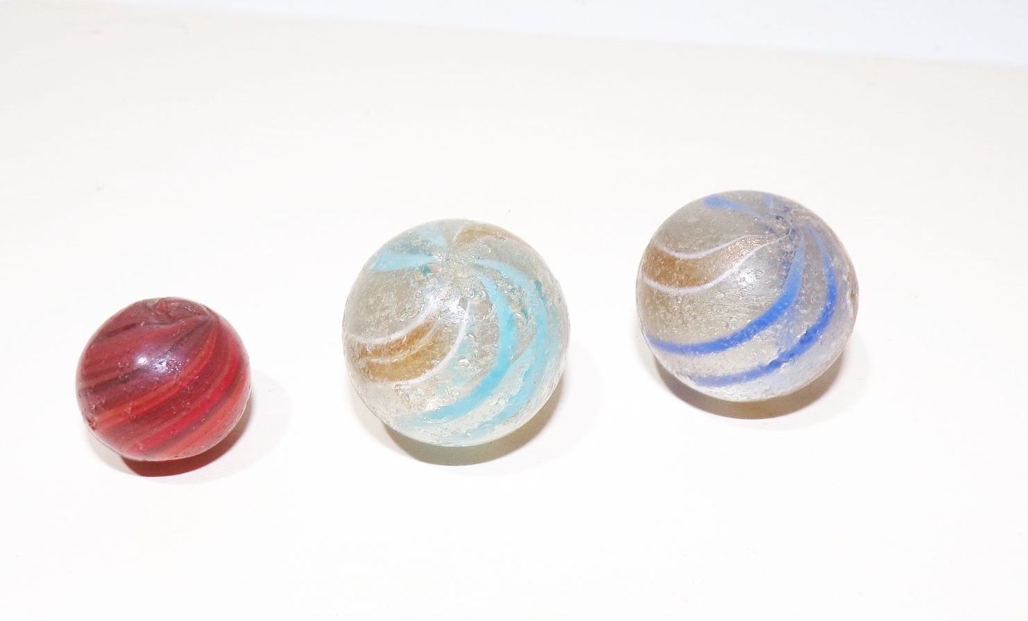 Alte Glasmurmeln 10 Stück wohl Lauscha Glas Murmel marbles Abriss Swirl
