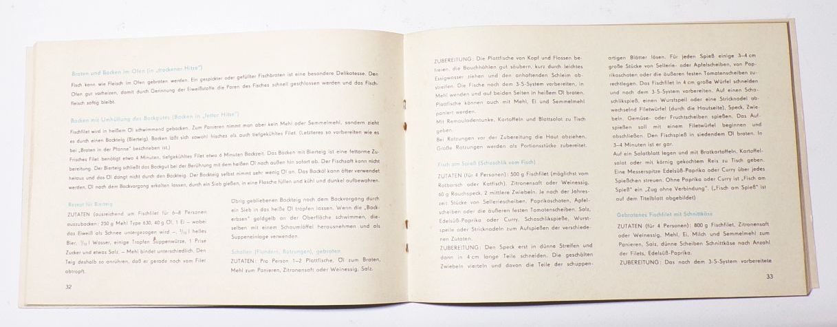 DDR Lebensmittel Hefte Fischgerichte Fachliteratur Essen 
