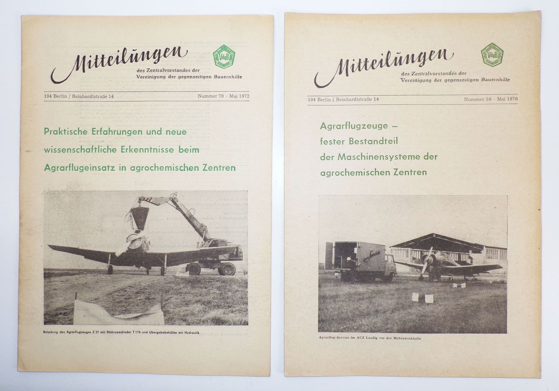 Mitteilung Bauernhilfe Agrarflugzeuge 1970 1972 Thema Flugzeuge Agraflug DDR LPG