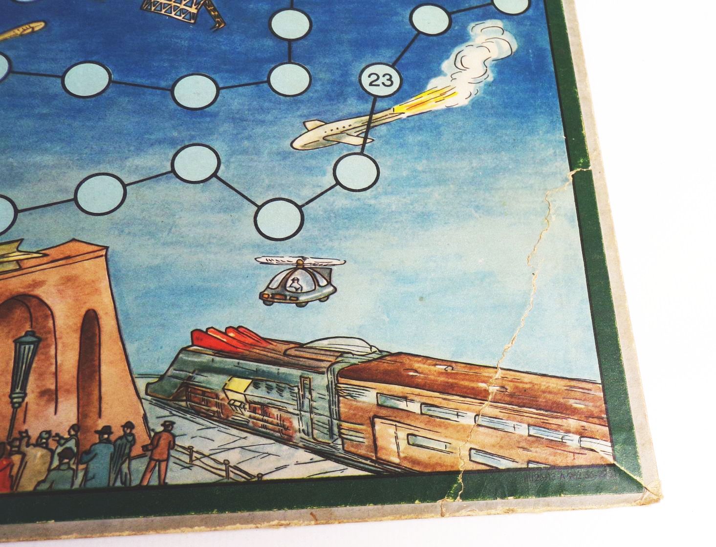 Der Flug ins Weltall Altes Brettspiel Würfelspiel 1956