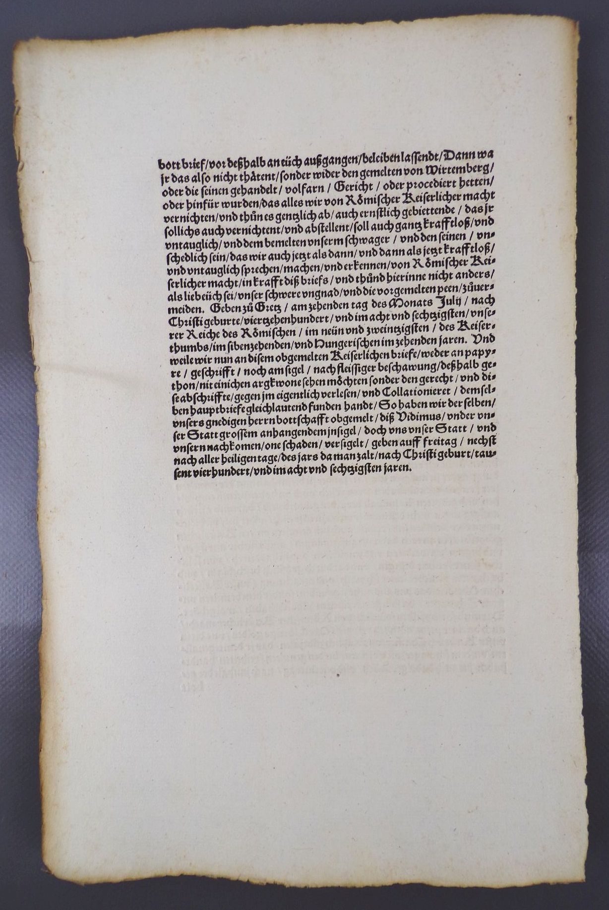 Dekret Bürgermeister Eßlingen Kaiser Friedrich 1468 Edikt Dekret Bürgermeister Eßlingen Kaiser Friedrich 1468 Edikt