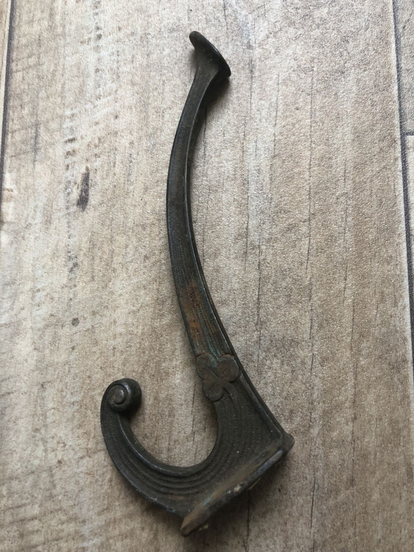 Wandhaken Deko Antik Messing Kleiderhaken alt 17,5 cm