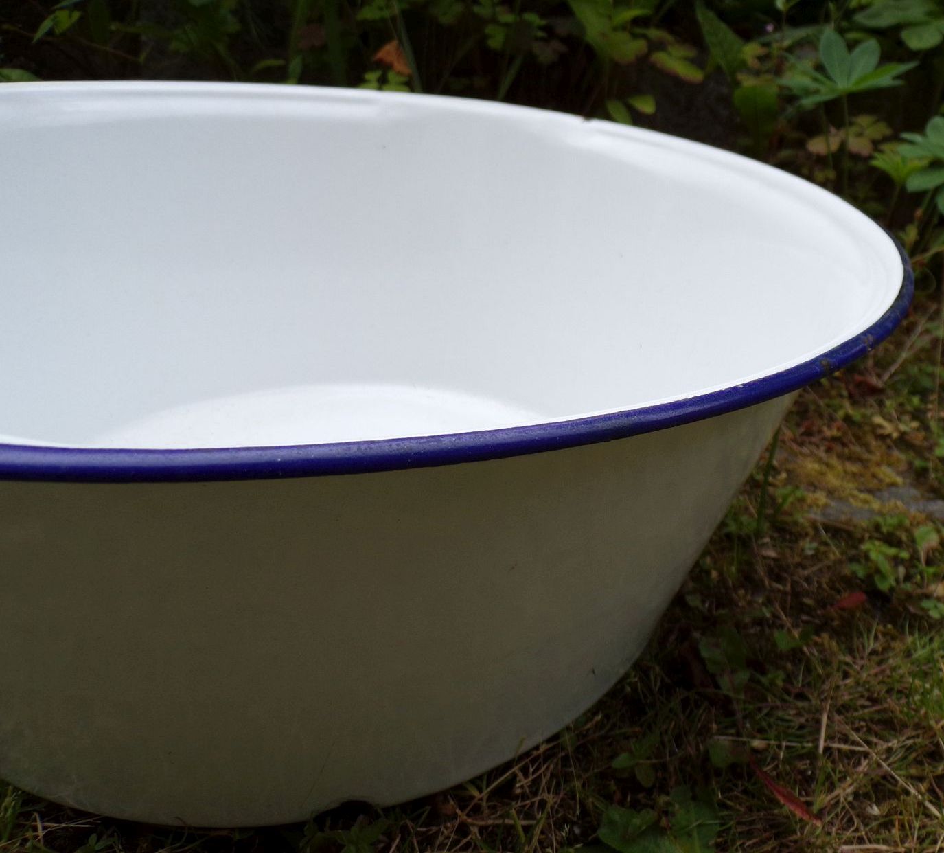 Alte Waschschüssel Pflanzschale blau weiß Email Schüssel Vintage Alte Waschschüssel Pflanzschale blau weiß Email Schüssel Vintage