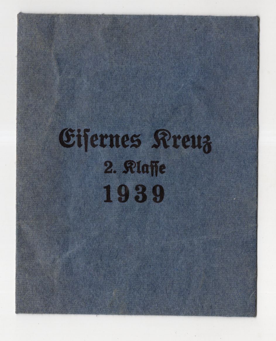 Alte Verleihungstüte Eisernes Kreuz 2 Klasse 1939 