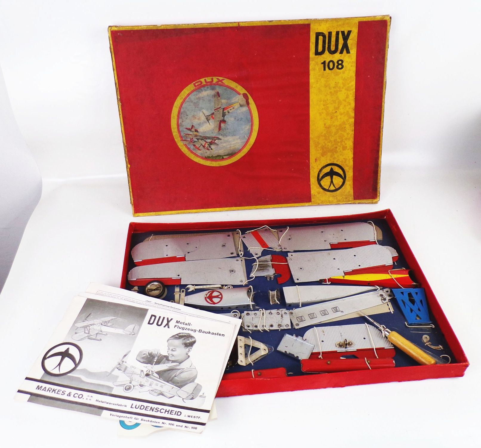 Dux 108 Metall Flugzeug Baukasten Markes u Co Lüdenscheid 1933