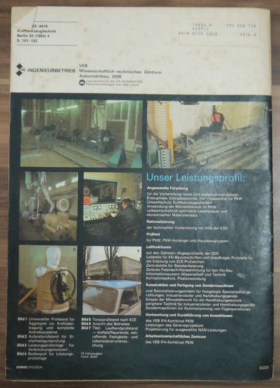 Zeitschrift Informationen zum Wartburg 353 W April 1983 KFT Zastava 1100