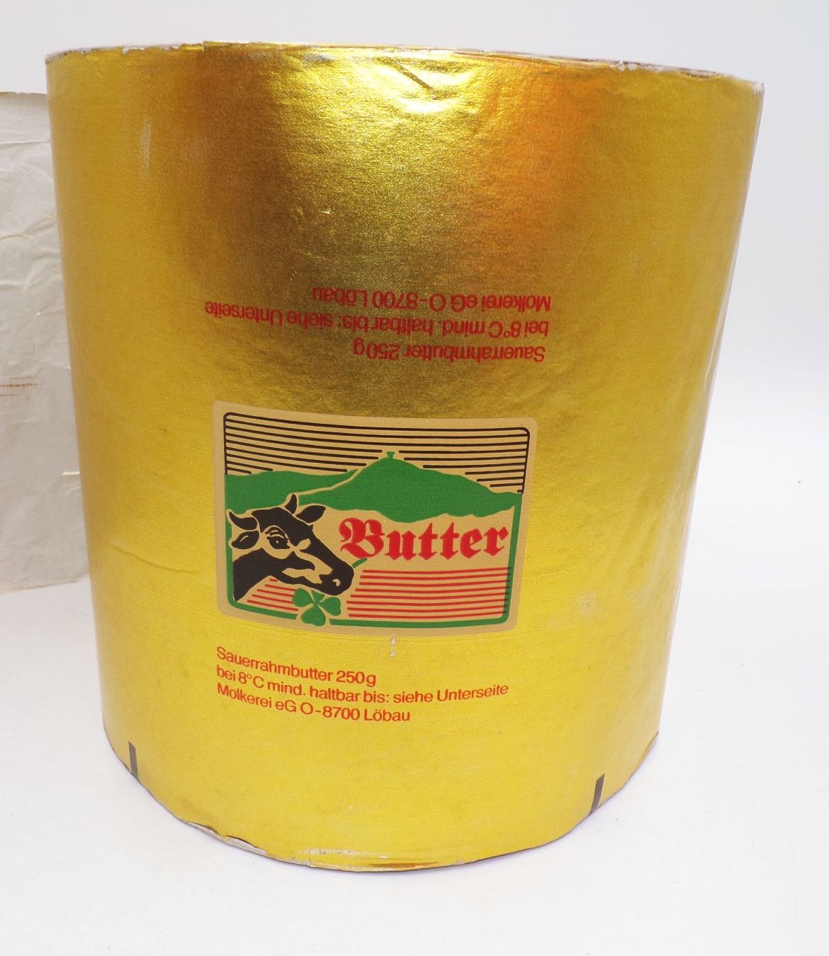Rolle Butter Papier Löbau Einpackpapier DDR Reklame Sammler 
