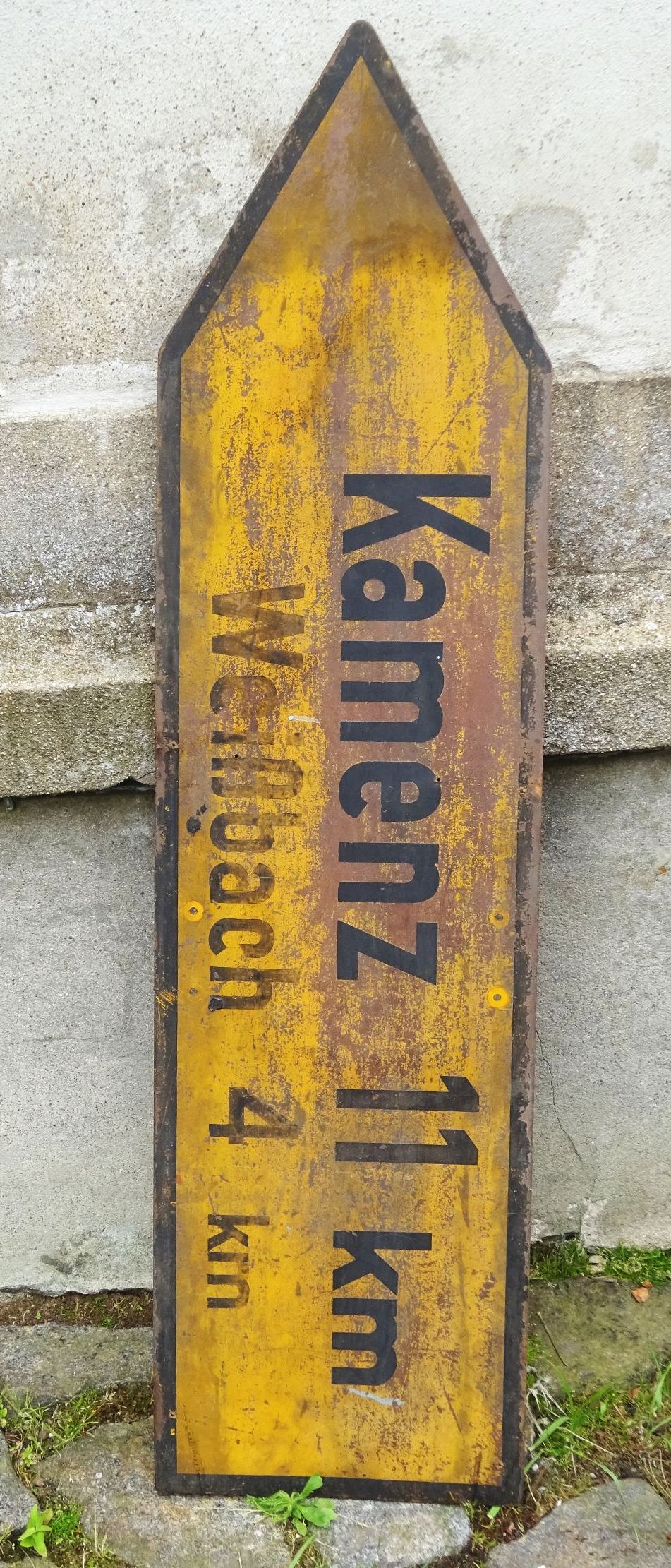 Altes Straßenschild Kamenz Weißbach Sachsen Oldtimer Garage Deko 1930er 