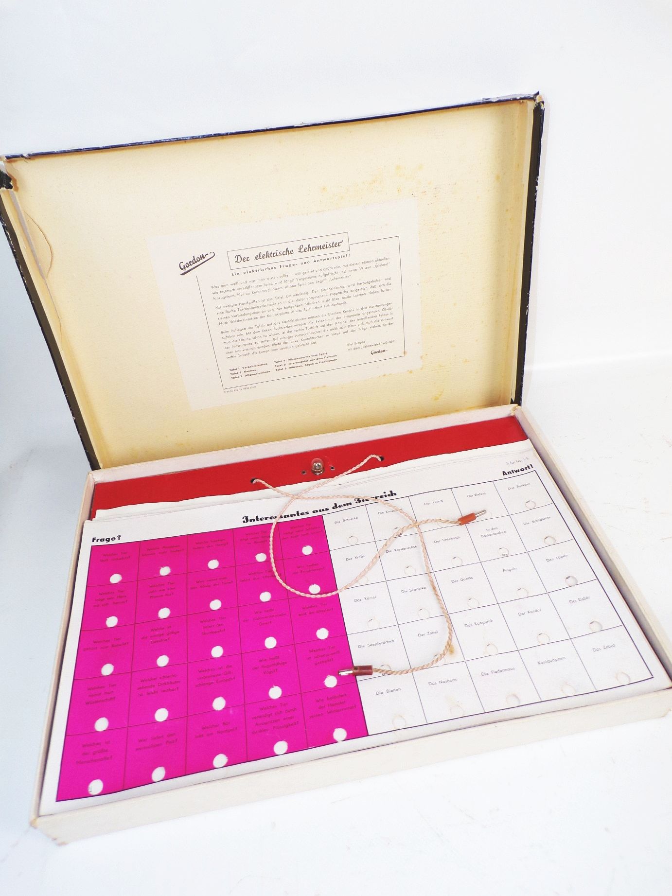 Alte Gesellschaftsspiele 3 Stück Frage Antwort Mosaik Der elektrische Lehrmeister
