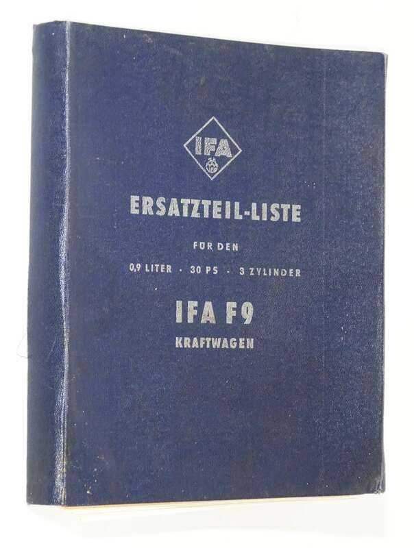 Ersatzteilliste für den Ifa F9 Kraftwagen Original