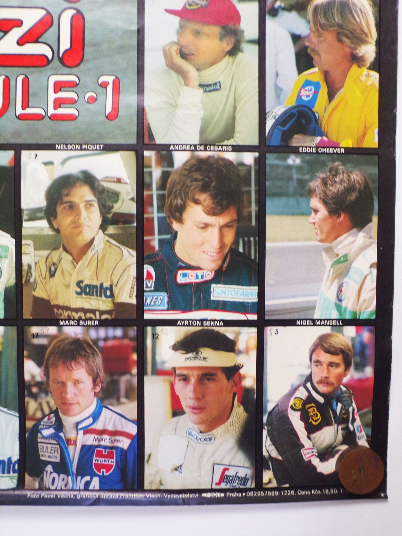 Altes Poster Formel 1 Muzi CSR Fahrer vintage 