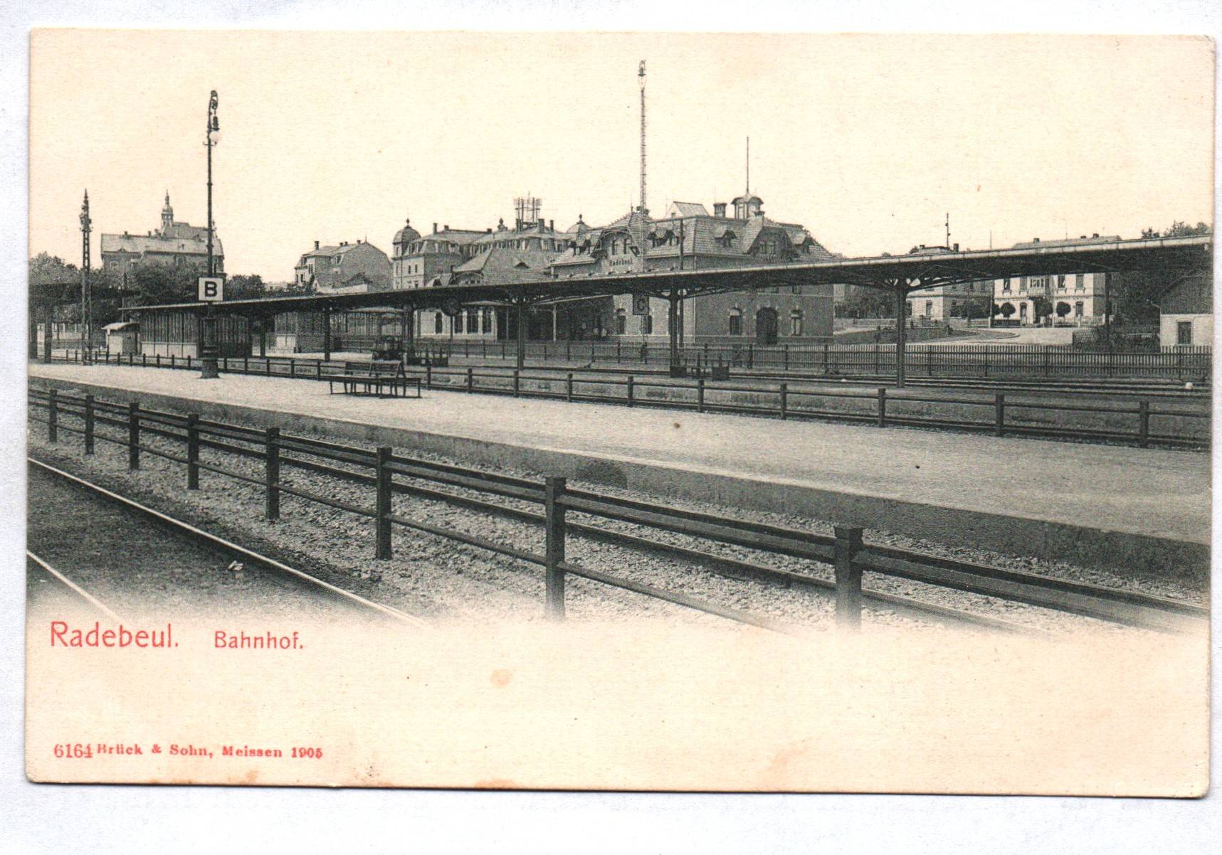 Litho Ak Radebeul Bahnhof um 1900