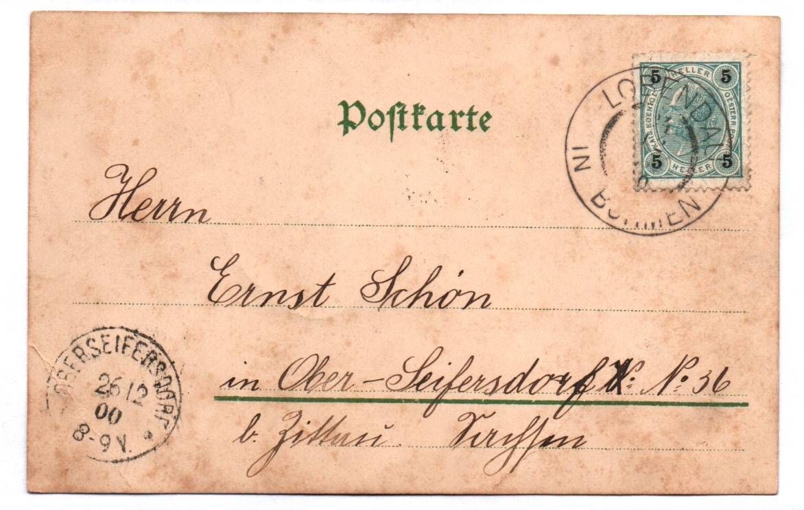 Postkarte zwei Engel Putto Fröhliche Weihnachten 1900