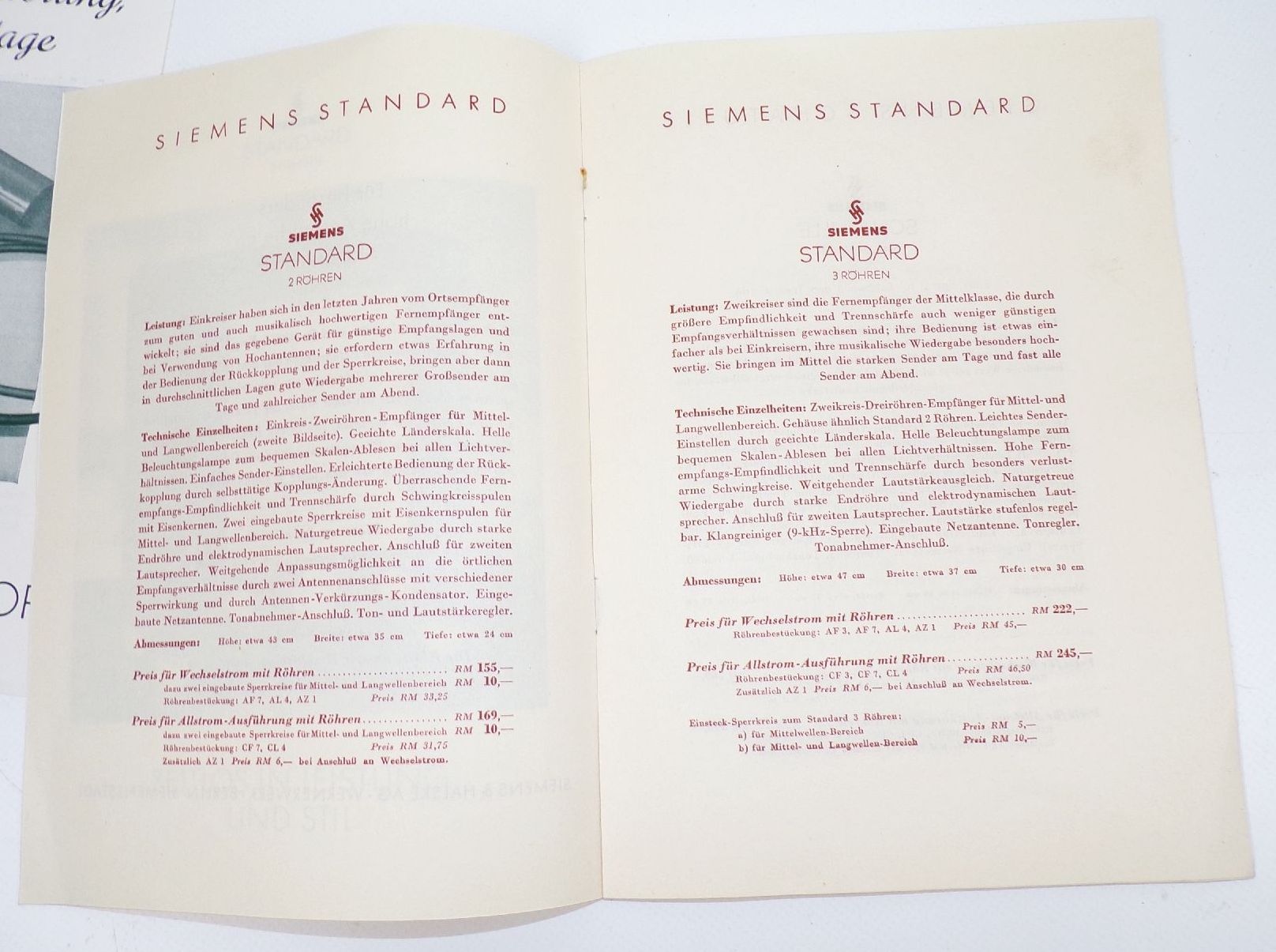 Siemens und Halske Konvolut Prospekte Werbung Elektrotechnik Radio 1929