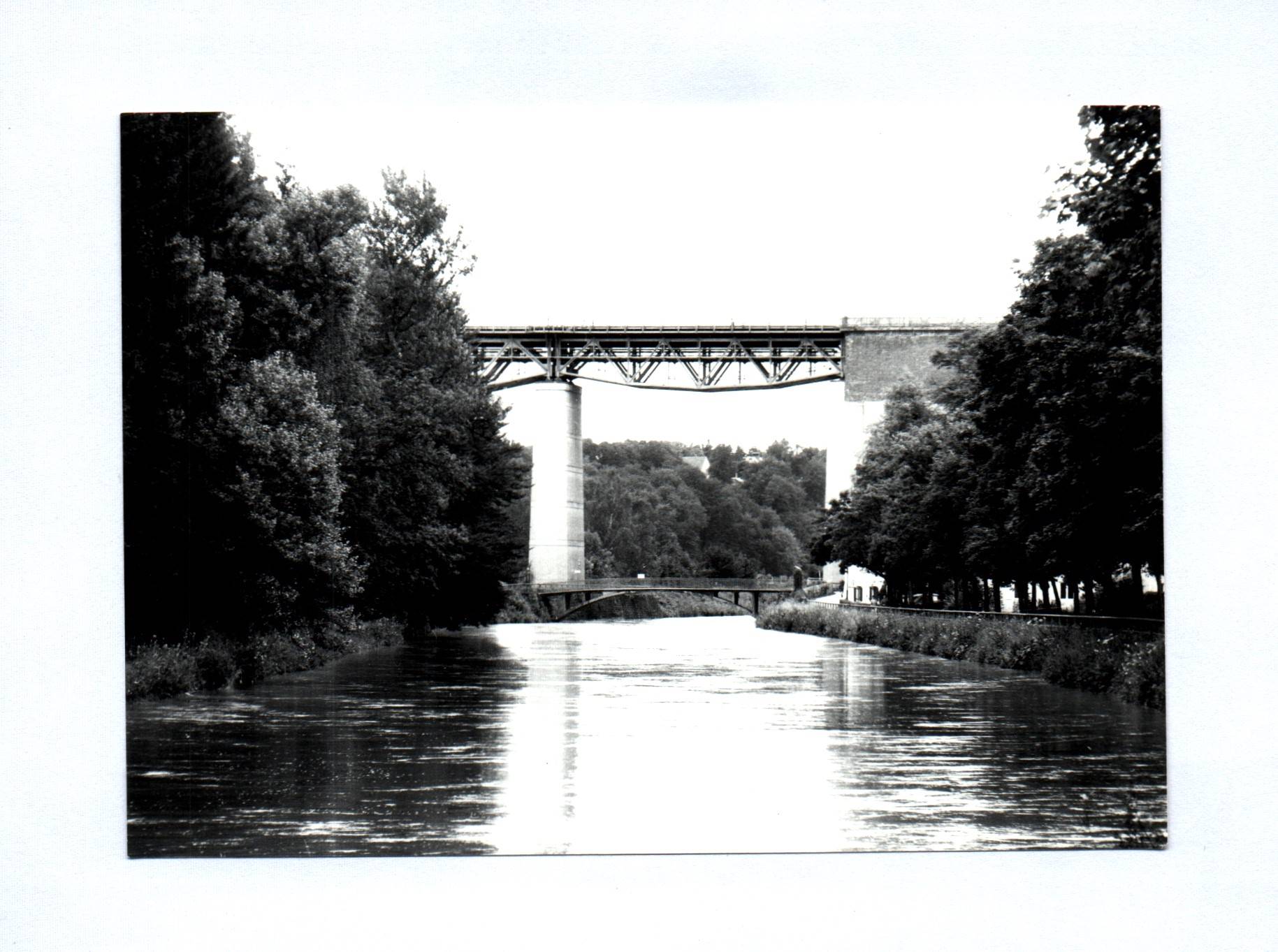 7x Foto München Obermenzing überdachte Holzbrücke 1966