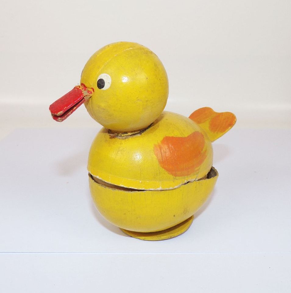 Altes Enten Küken Pappmaschee Candy Container Ostern 