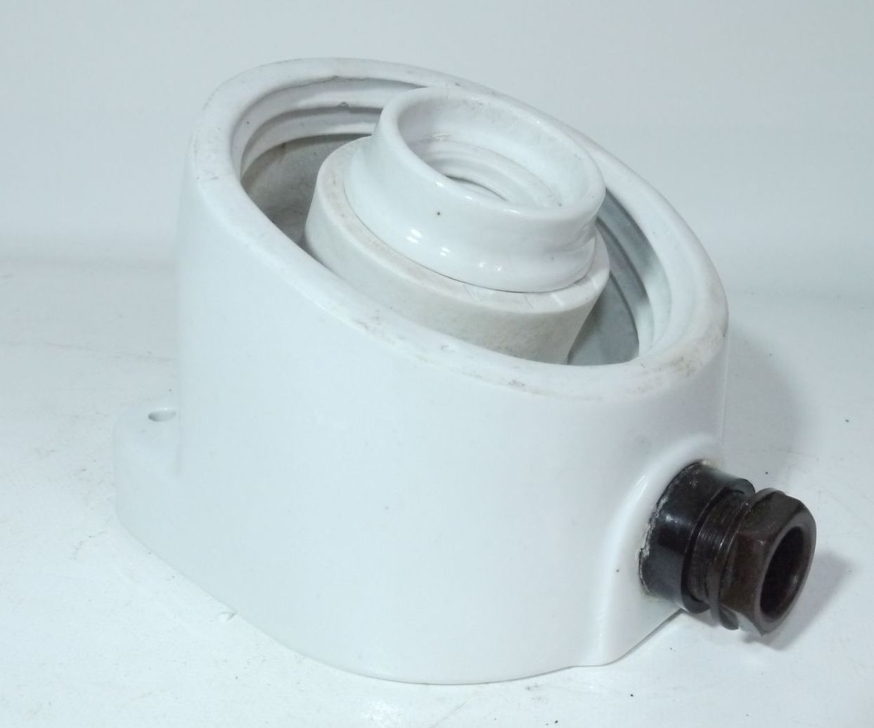 Alte Kugellampe Glas Weiß Außenleuchte E27 Art Deco schräg