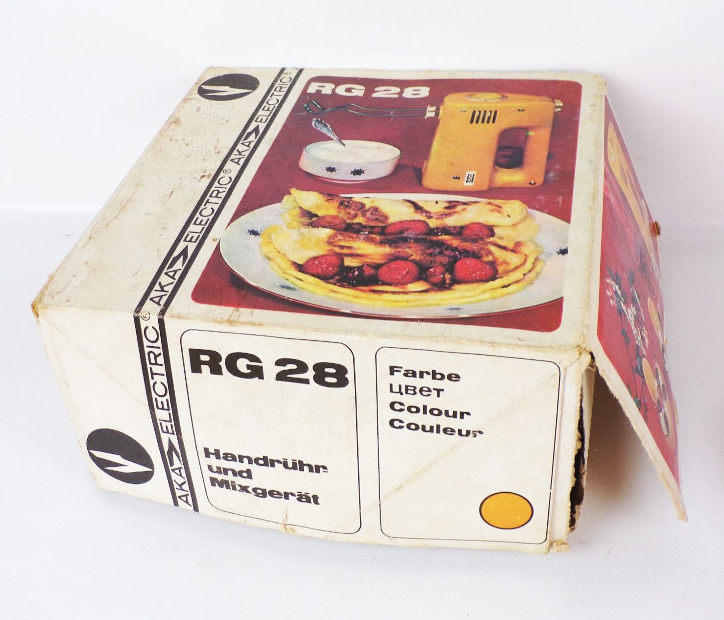 RG28s Mixer DDR Handrührgerät orange Schneebesen Pürierstab mit Originalkarton RG28s Mixer DDR Handrührgerät orange Schneebesen Pürierstab mit Originalkarton