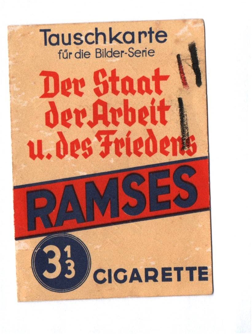 Tauschkarte Ramses Sammelbilder Zigaretten Werbung 1930er 