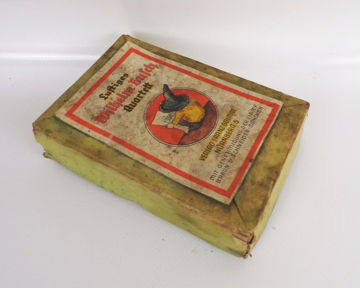 Lustiges Wilhelm Busch Quartett Franz Schmidt Nürnberg um 1930 Lustiges Wilhelm Busch Quartett Franz Schmidt Nürnberg um 1930