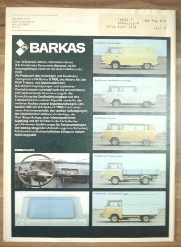 VEB Verlag KFT IFA BARKAS Trabant Motor und Vergaser Instandsetzung 1985