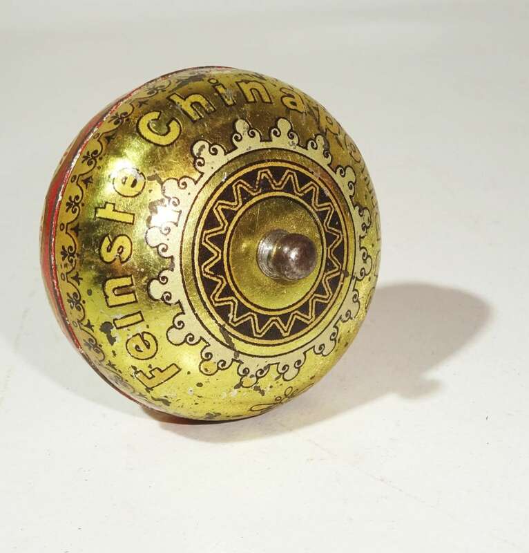 Miniatur Dose Feinste China Pomenade um 1900 Blechdose Pillendose 