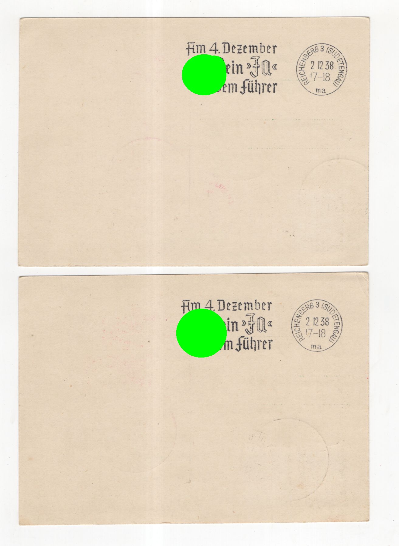 2 x Postkarte Luftschiff Graf Zeppelin Sudetenland 1938 2 x Postkarte Luftschiff Graf Zeppelin Sudetenland 1938