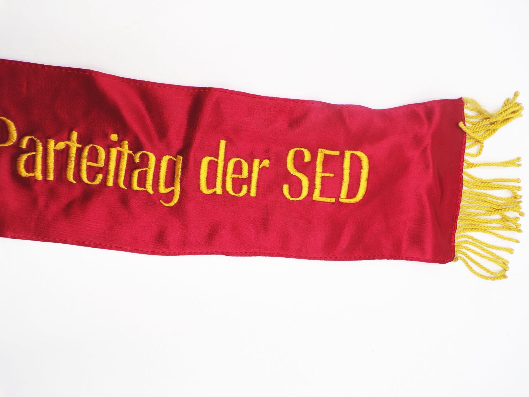 Alter Wimpel Seiden Banner GST Initiative XI Parteitag der SED bestickt