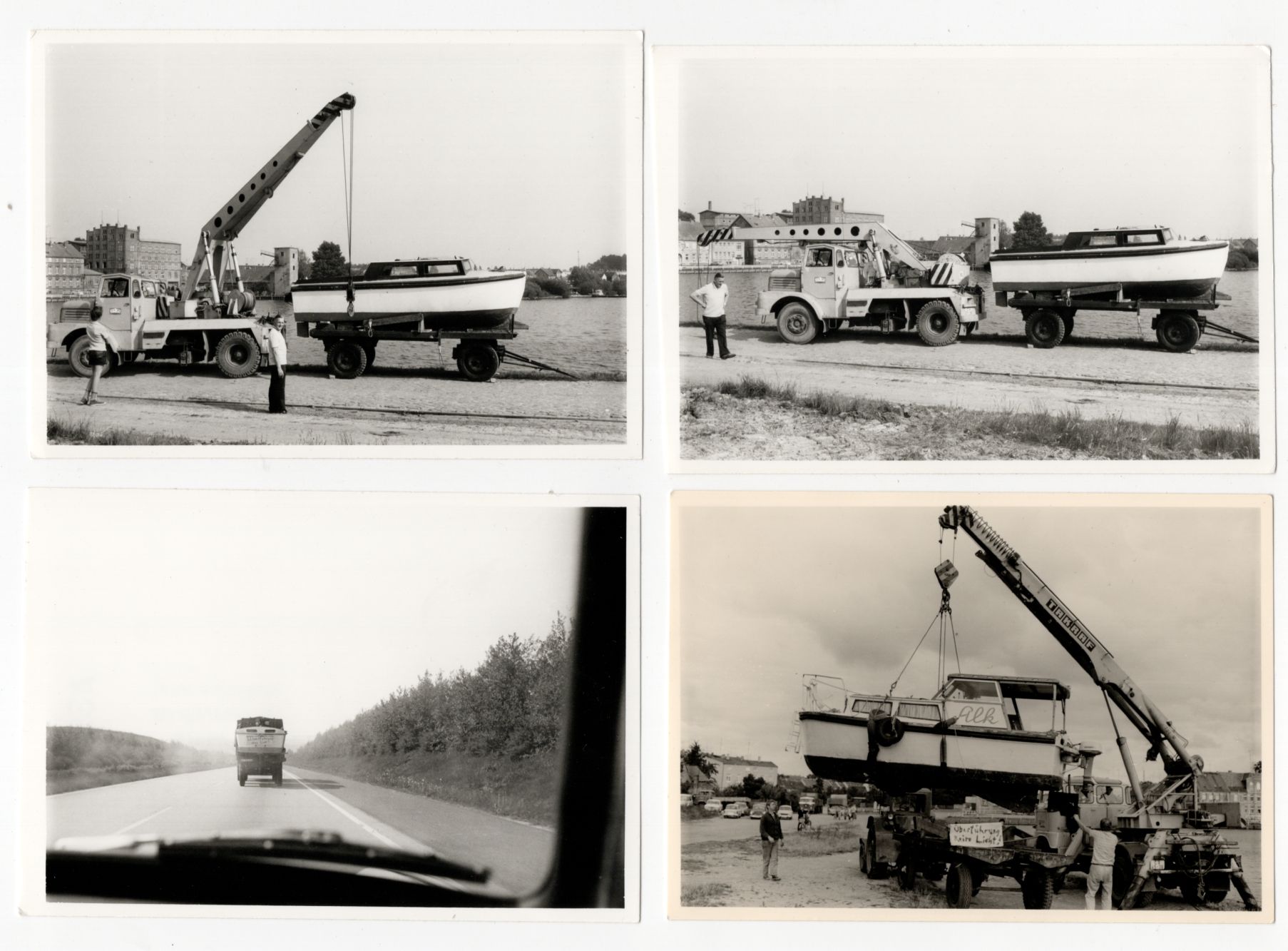 Foto DDR Boot Transport LKW Takraf Überführung Technik 8 Stück 