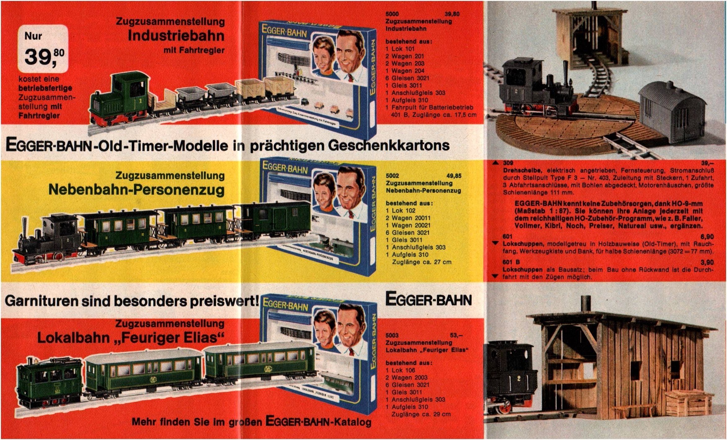 Egger Bahn Prospekt H0 1960er 