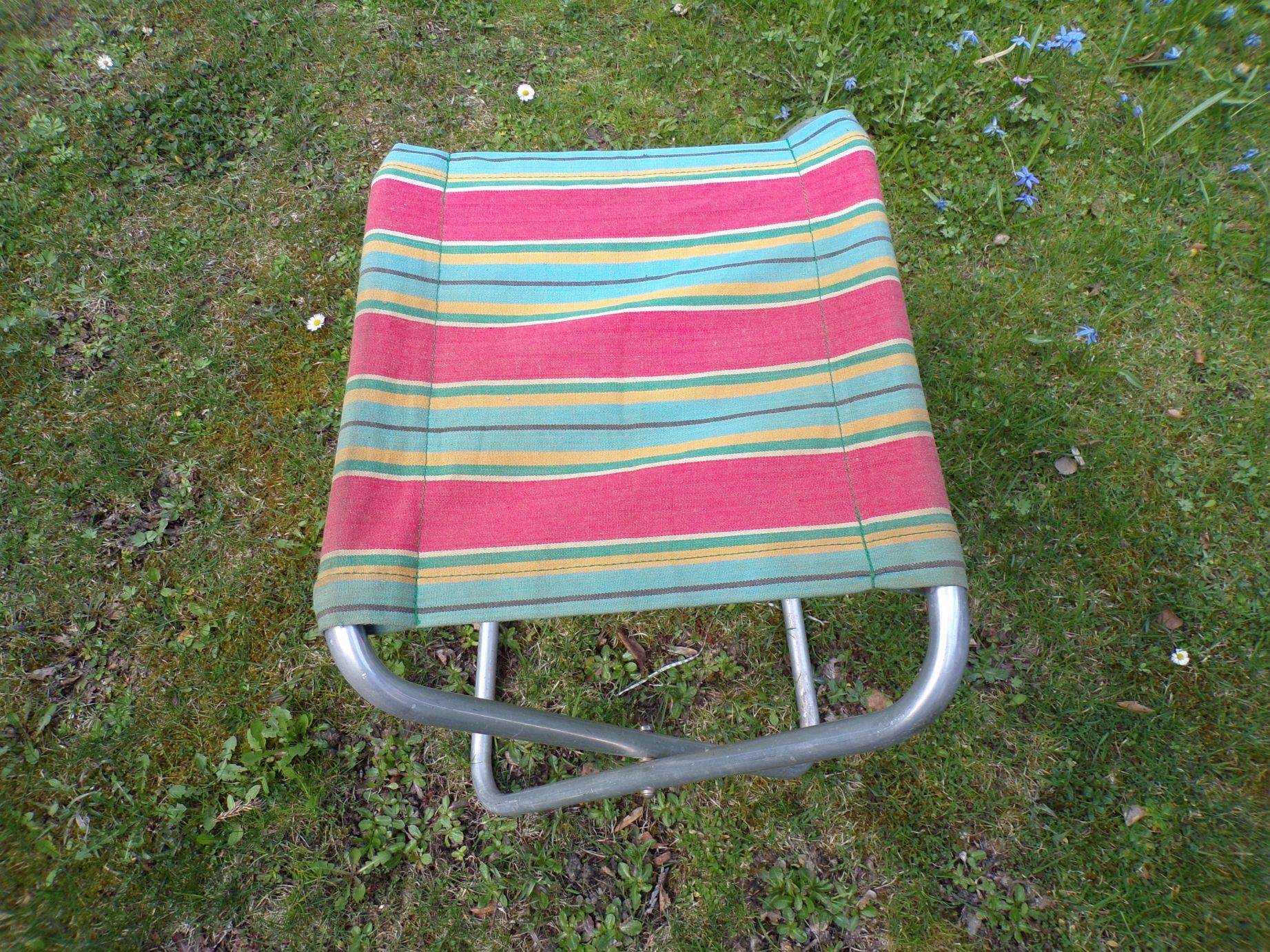 Alter DDR Campinghocker Klapphocker Anglerhocker faltbar Vintage Retro
