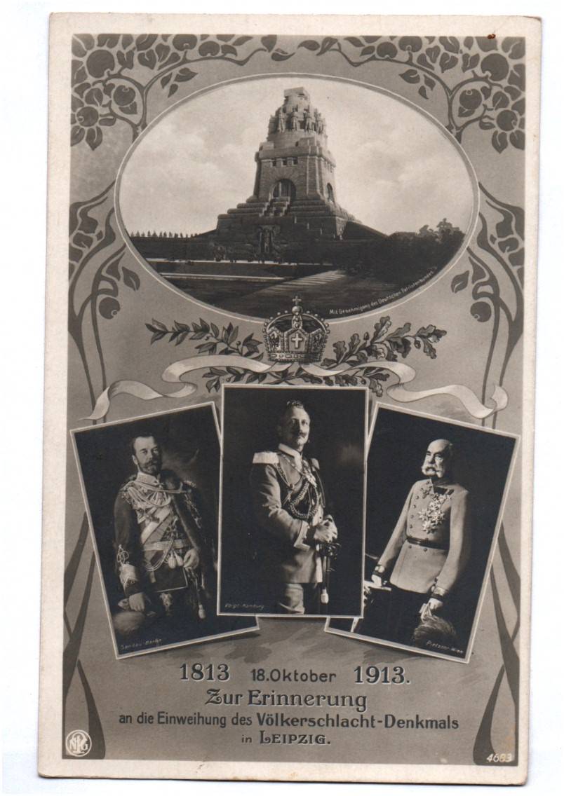 Ak Leipzig Einweihung Völkerschlachtdenkmal 1913 Kaiser Wilhelm I II Zar Nikolaus Ak Leipzig Einweihung Völkerschlachtdenkmal 1913 Kaiser Wilhelm I II Zar Nikolaus