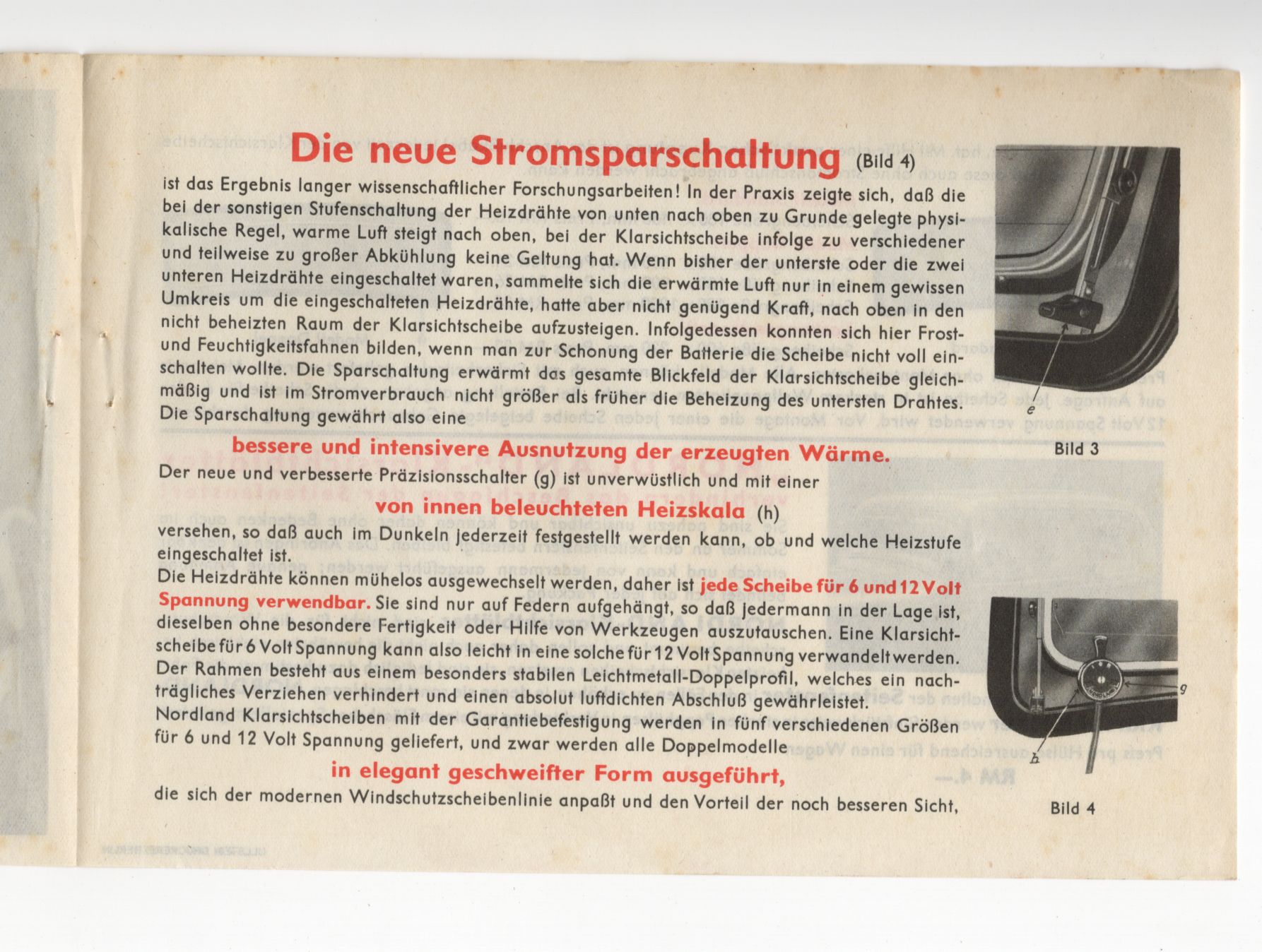 Prospekt Nordland Klarsichtscheibe Automobil Reklame Sammler