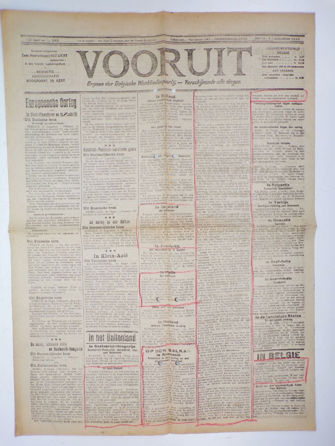 Konvolut belgische Zeitungen 1 Weltkrieg WW1 Belgien